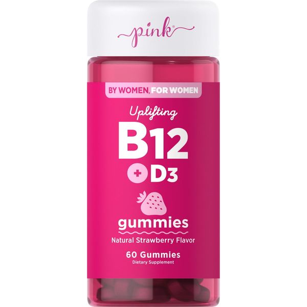 Pink Uplifting B12 + D3 Gummies, Dietary Supplement, 60 Gummies