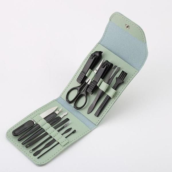 [OFJ54573]Nail clippers self-nail care file organizing set green