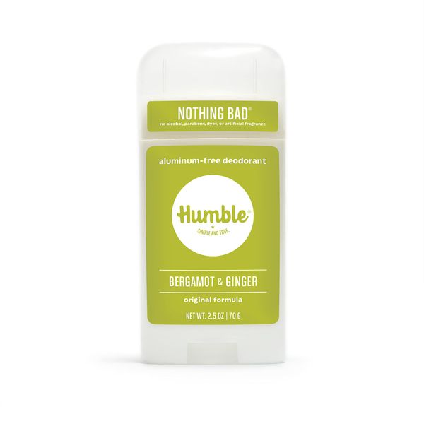 Humble All Natural Deodorant, Aluminum And Paraben Free, Cruelty Free Men And Women Deodorant Bergamot and Ginger 1-Pack