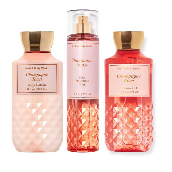 Bath and Body Works - Champagne Toast - Daily Trio - Shower Gel, Fine Fragrance Mist & Super Smooth Body Lotion