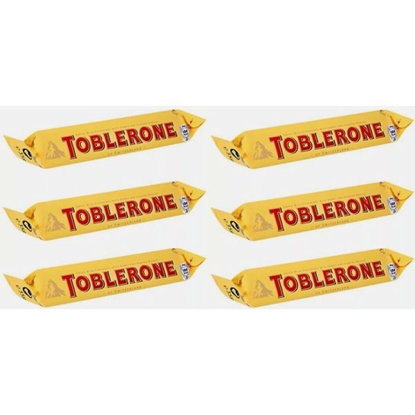 Toblerone Milk Chocolate 35g × 6 - Swiss Made Chocolate Bar with Honey & Almond Nougat - Creamy, Delicious and Twisty Treat Gift Hamper, Easter,Birthday,All Ocassion Gift Sold By Swiss+