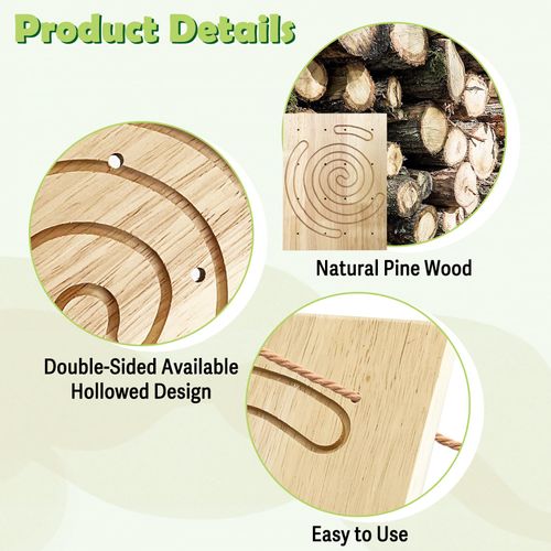 Tfwadmx 2 Pack Rabbit Wooden Scratch Board Bunny Foot Pad, Teeth Grinding Toys for Small Animal, Guinea Pigs Digging Platform Teeth Grinding Toys for Small Animal Hamster Chinchilla Hedgehog