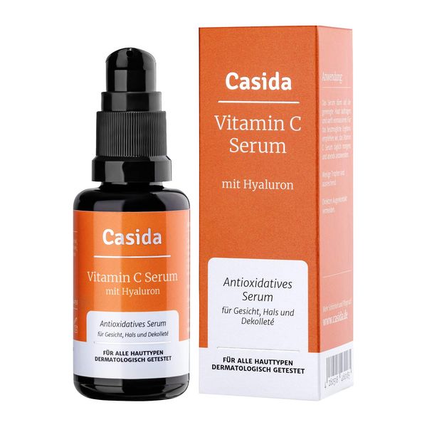 Vitamin C Serum - Hochdosiert mit Hyaluron - 30 ml Anti-Aging Vitamin C Serum/Gel für Gesicht, Augen, Hals und Dekolleté - enthält zusätzlich Hyaluronsäure - Aus der Apotheke