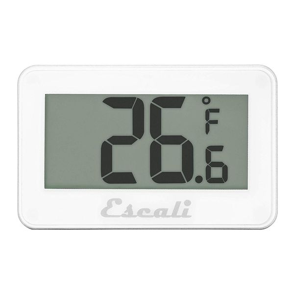 Escali DHF1 Large LCD Digital Display Refrigerator/Freezer Thermometer, -4/80F Degree Range, White