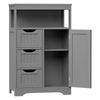Gray Bathroom Cabinet Storage Organizer w/3 Drawers Shelf Stuff Display Rack