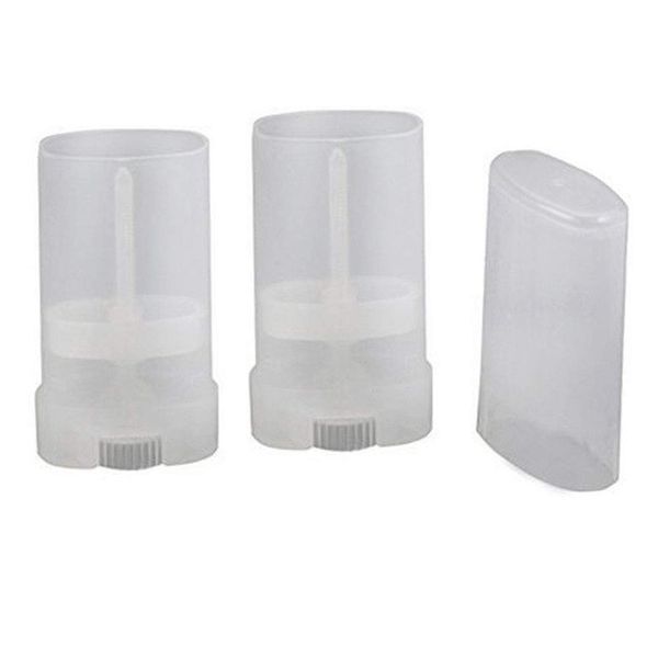 10 Pcs 15ML Clear Plastic Empty Oval Bottles for Deodorant Pencil Lip Balm Makeup Box Sample with Twist Bottom Cap