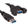 Cable Leader 6ft USB 3.0 Panel-Mount Type A Male to Type A Female Cable