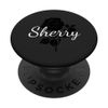 Sherry - Floral Black Rose Gray Personalized First Name PopSockets Standard PopGrip