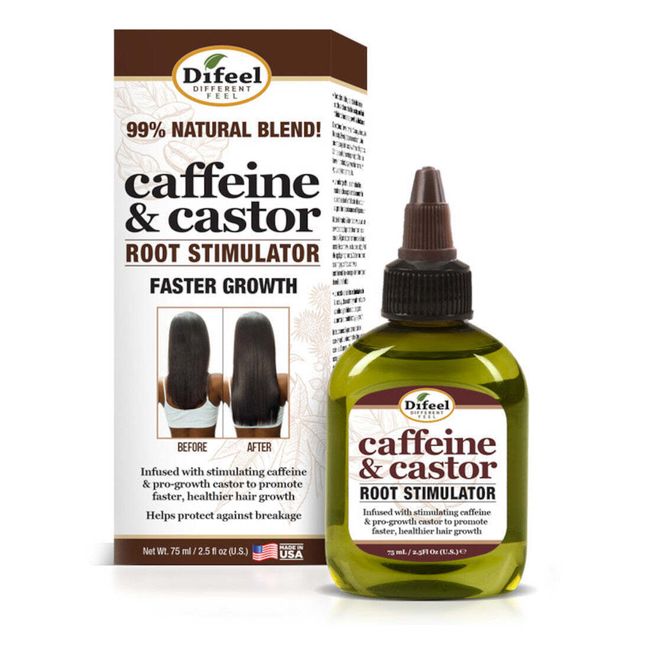 Difeel Caffeine & Castor Root Stimulator for Faster Hair Growth 2.5 oz.