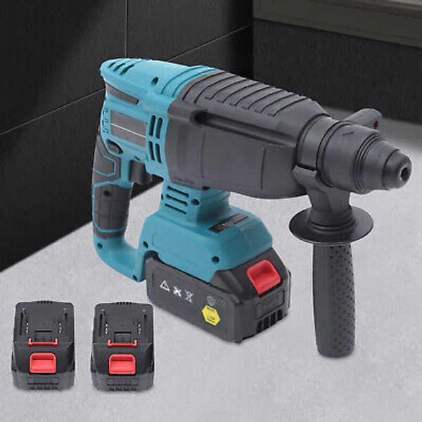 Electric Rotary Demolition Jack Hammer Cordless Hammer Drill +2 Battery 21v