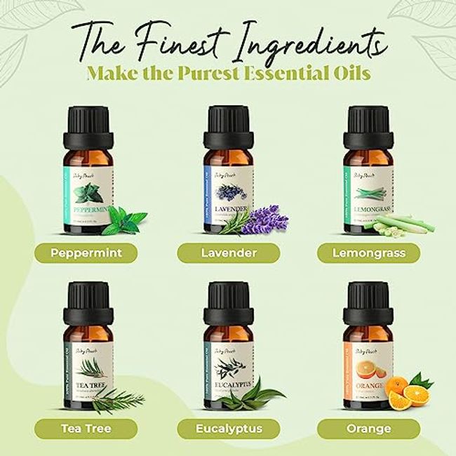 Pack of 6 Essential oils (Tea Tree, Lavender, Eucalyptus