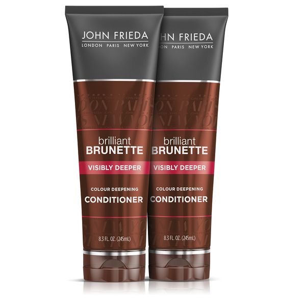 John Frieda Brilliant Brunette Conditioner, Visibly Deeper Color,with Evening Primrose Oil, Infused with Cocoa, 8.3 Ounce (Pack of 2)