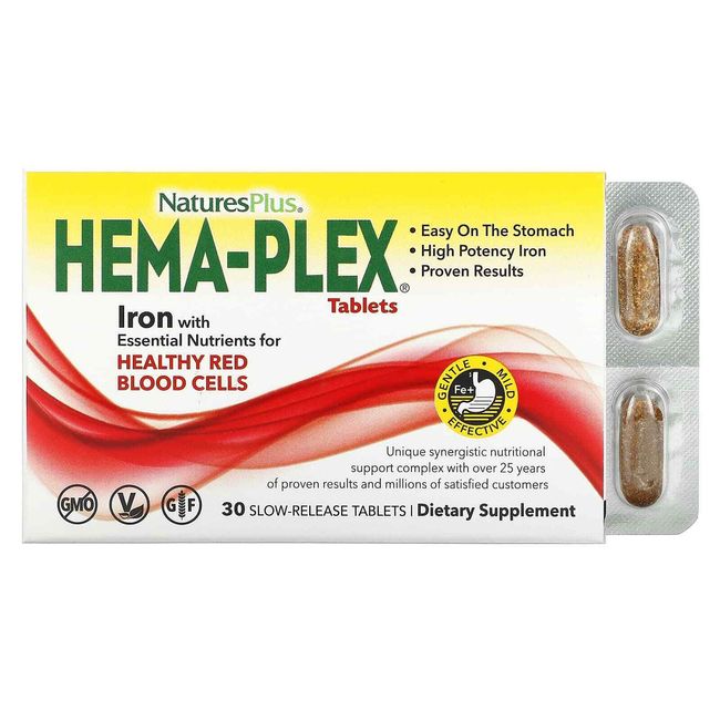 Nature's Plus Iron Hema-Plex 30 slow release tablets