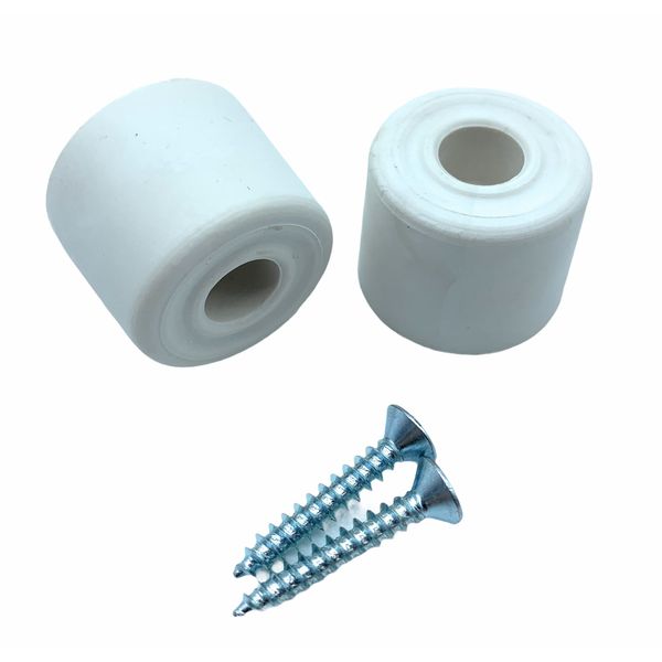 Rubber Door Stops/Wall Protectors with Screws (Small (28mm) White)