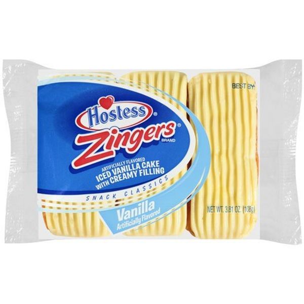 Hostess Vanilla Zingers 3.81 Oz, Pack of 36