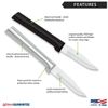 Rada Cutlery Peeling Paring Knife Stainless Steel Resin Made in the USA, 6-1/8 Inches, Black Handle