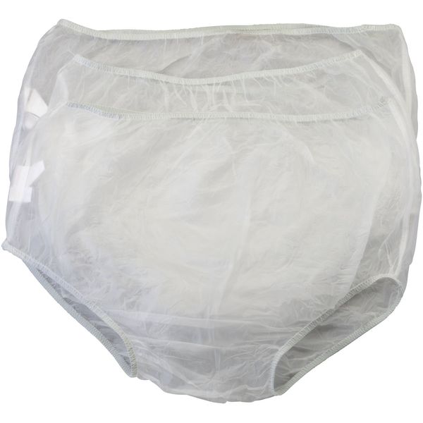 EasyComforts Vinyl Waterproof Incontinence Underpants, 3 Pair, 2XL, Clear