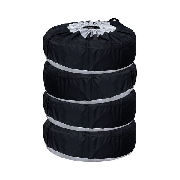 SUNGRAN Tire Cover, Set of 4, Waterproof, Durable, UV Resistant, Dustproof, Handle Included, Fixed Drawstring, Easy Installation, Water Washable, Compatible with All Vehicles, Storage Bag Included,