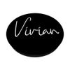 Vivian Name White on Black - Vivian PopSockets Swappable PopGrip