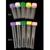5ml Plastic Test Tubes vials Sample containers Powder Craft with Green Screw caps (200)