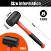 ValueMax Rubber Mallet Hammers 16oz Double-Faced Soft Mallet w/Fiberglass Handle