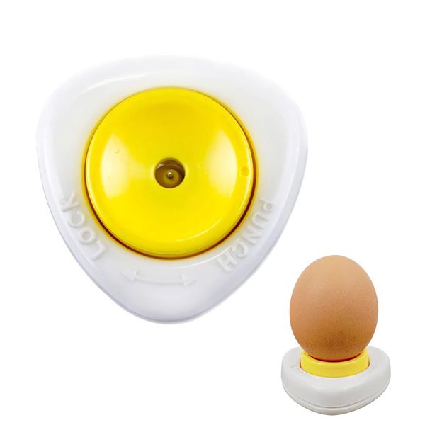 1Pcs Semi-Automatic Pinhole Egg Piercer Safety & Easily Kitchen Pricker Egg Piercer Tool Egg Opener for Raw Soft Hard Boiled Egg