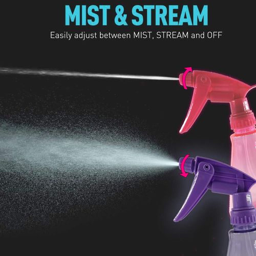EZPRO USA Clear Empty Plastic Spray Bottles, Refillable Water Spray Bottle for Cleaning Solutions, Plant Mister, Adjustable Nozzle Spray for Cleaning Hair Cat Training, Pack