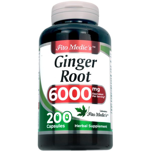 FITO MEDIC'S Lab | Ginger | 6000 mg | 200 Caps | Ginger Root | Ginger Supplements | Ginger Capsules | Organic Ginger| Ultra high Absorption, s.