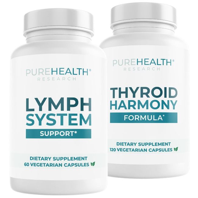 Lymph System Support Supplement, Thyroid Harmony Bundle Pack PureHealth Research