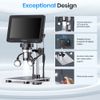 Elikliv USB Digital Microscope 1200X 7" LCD 1080P HD Camera Soldering microscope