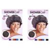 X-Large BLACK 21" Extra Large Water-Proof SHOWER CAP with Comfortable Elastic Band Black - 2 pieces