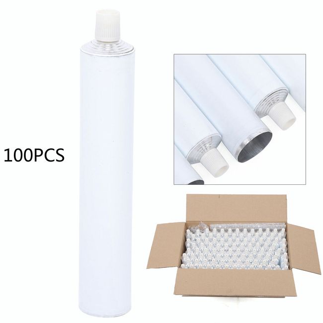 100 pcs Full Pack 100ml Aluminum Empty Toothpaste Tubes w/ Needle Cap unsealed