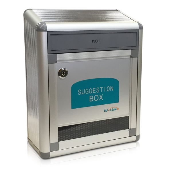 BUYaSafe B-036 Aluminum Suggestion Box with Flap Drop Door