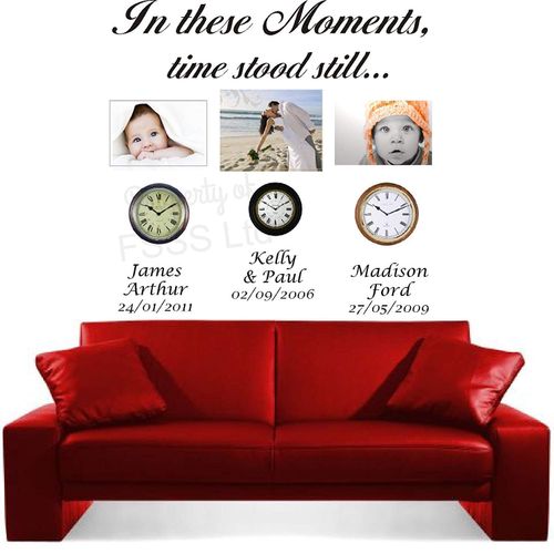 FSSS Ltd IN THESE MOMENTS TIME STOOD STILL DB WALL ART MARRIED FAMILY CHILDREN STICKER (150cm)