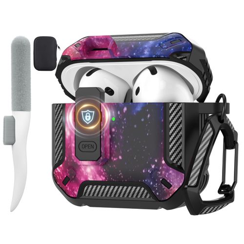 Maxjoy for AirPods 4 Case with Lock, AirPods 4th Generation Case Cover with Cleaner Kit Shockproof AirPod Gen 4 Protective Cases with Keychain Compatible with Apple AirPods4 2024 2025, Starry Sky