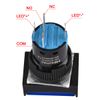 Heschen 16mm Rectangle Momentary Push Button Switch 1NO 1NC 5Pin 12V LED Lamp 5 Pack (Blue)