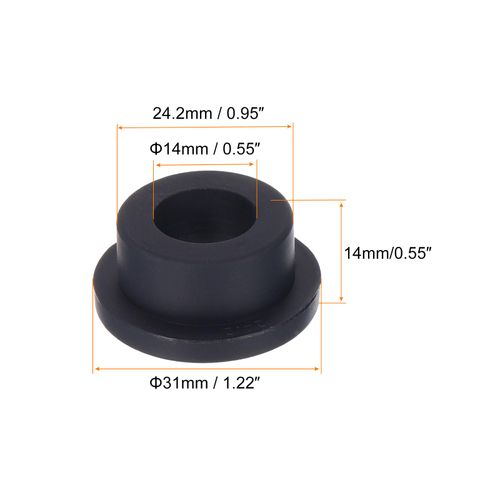 MECCANIXITY 4Pcs T Shape Rubber Grommet Mount Dia 24.2mm ID 14mm H 14mm Seal Protection Cable Grommets Flexible for Cable Pipe