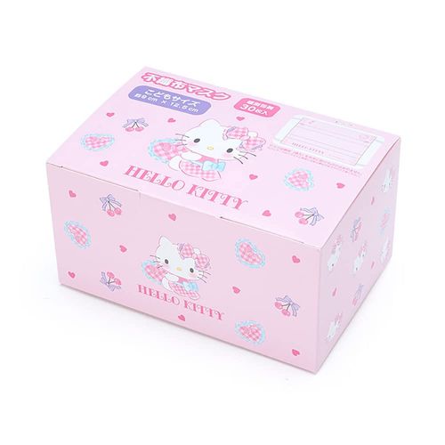 Sanrio 186775 Sanrio Mask, Non-woven Fabric, 3D, For Kids, 30 Pieces, Box, Hello Kitty, Pleated Type, Individually Packaged, Ear Straps, Nose Fitter, Character