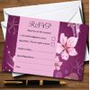 Purple Pink Flowers Personalised RSVP Cards