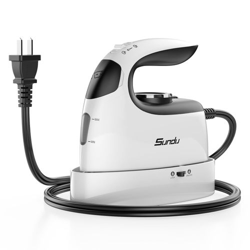 Sundu Small Iron for Clothes with Steam,Travel Iron Portable Non-Stick Soleplate Steamer Samll for Quilting & Sewing,300 Microsteam Holes,90ml water tank,lockable safety base