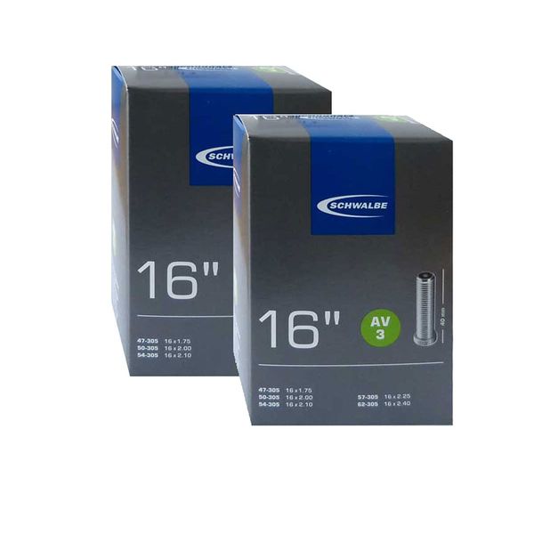 Schwalbe AV3 Innenschlauch, Schwarz, 16'' (2er pack )