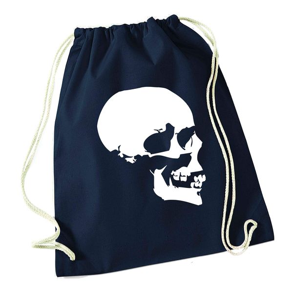 Flox Creative Navy Drawstring Bag Skull