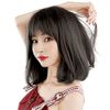 Medium Bob, Semi-Long, Curly Hair, Full Wig, Curl, Women's, Wig, Natural, Black Brown, Hair, Long, Wig, Cosplay, Cross-Dressing, Wig, Small Face, Heat Resistant, Net Included (Black Brown)