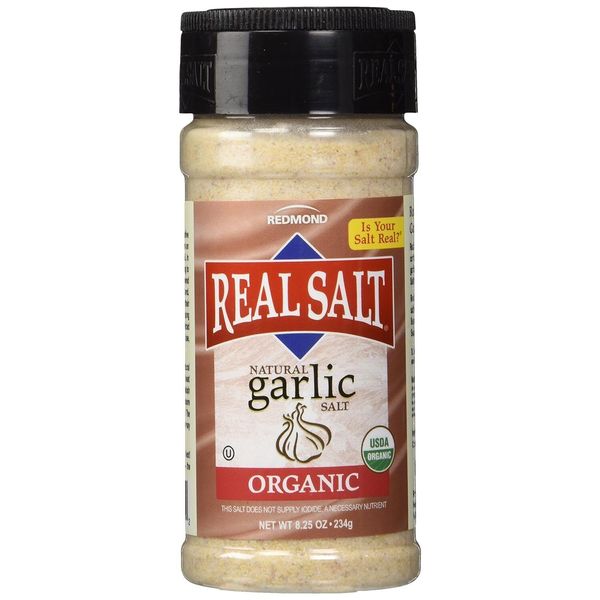 Redmond Real Salt Natural Organic Garlic Salt Simple Clean & Real 8.25-Ounce