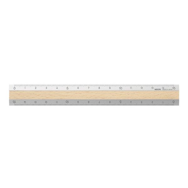 Midori Metal and Wood Metric Ruler 15cm 42257006