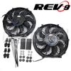 2x 12″ inch Universal Slim Fan Push Pull Electric Radiator Cooling S Blade Kit