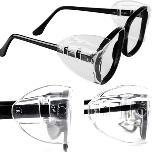 [XIXIAN] Hay Fever Glasses Size, Dustproof, Pollen Protection, Side Shield Wings for Metal Frame Protective Glasses [4 Pieces] L/S (L)