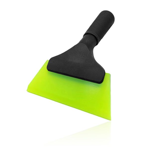 5 inch Mini Silicone Window Squeegee All-Purpose Heavy-Duty Car Squeegee for Car, RV, Windshield, Shower, Bathroom, Classroom, Glass, Mirror, 1 Non-Slip Rubber Squeegee, Green