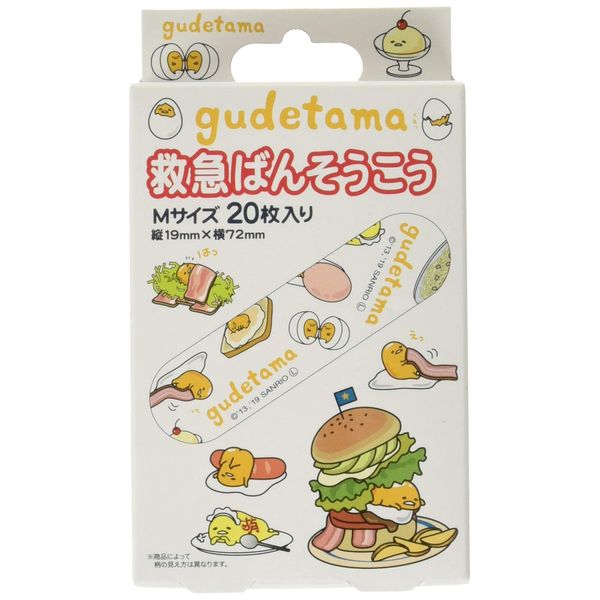 Skater QQB1 First Aid Banseko, Gudetama, Size M, Bandage, Cut Van, Pack of 20