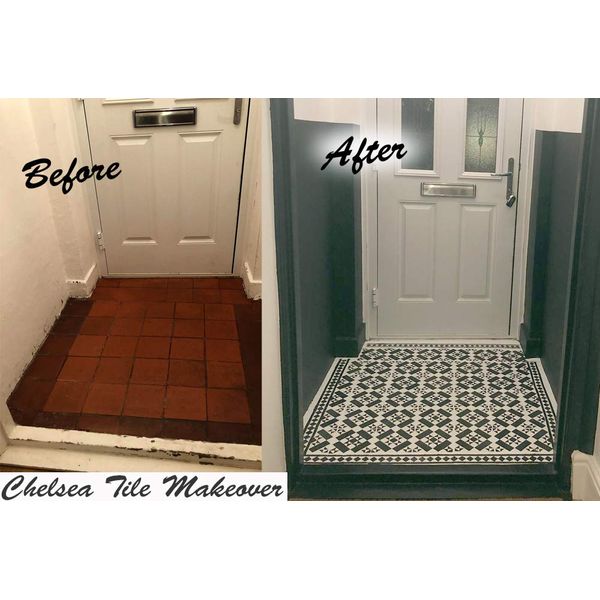 Victorian Floor Tile Stencil | Border & Pattern Stencil for Painting Floors, Walls & Surfaces | Reusable Plastic